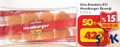 UNO ANADOLU 8'Lİ HAMBURGER EKMEĞİ 432 GR